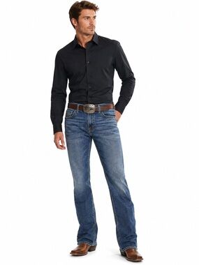 Rock & Roll Cowboy Double Barrel Relaxed Boot Cut Jeans 34x31 3L